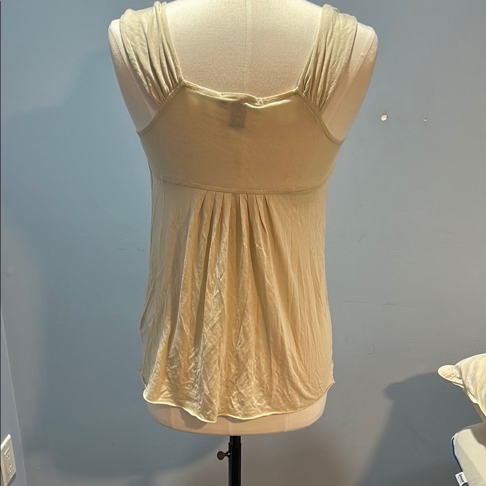Club Monaco Cream Ruched Tank Top - Picture 3 of 4